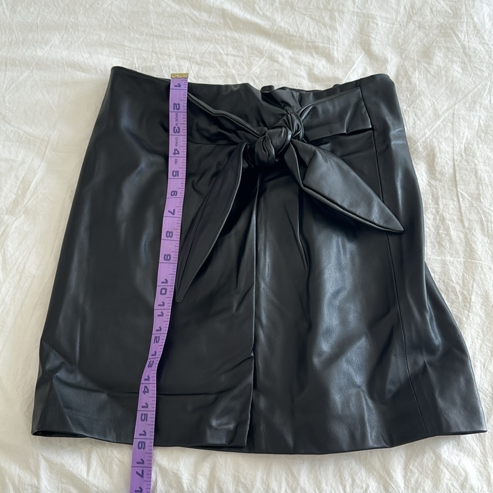 Jason Wu- Black Leather Wrap Tie Mini Skirt - Picture 8 of 9